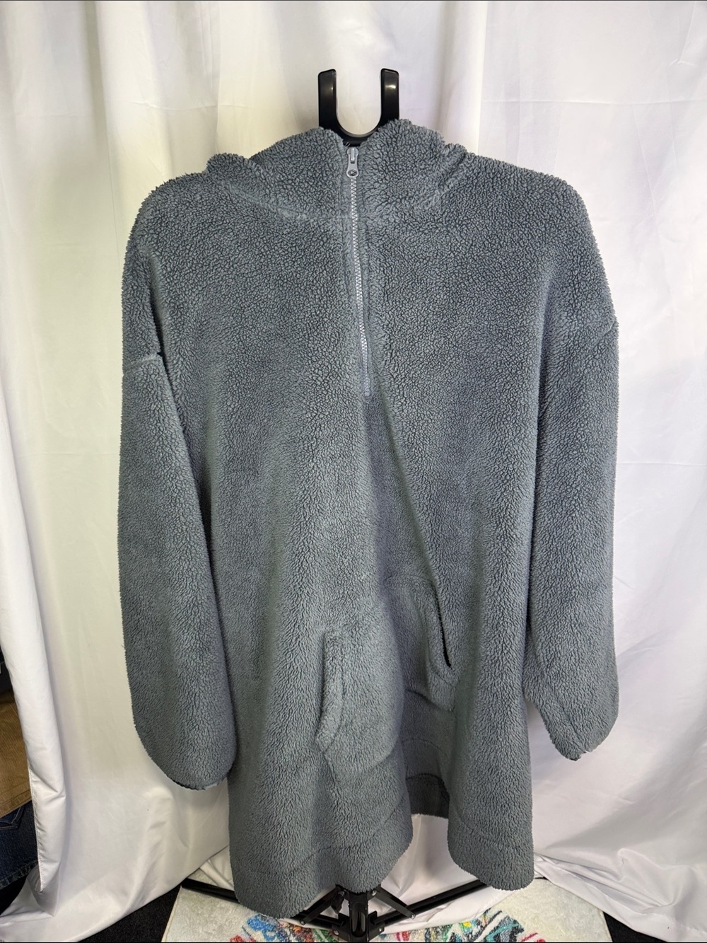 Koolaburra By UGG Gray Sherpa Half-Zip Pullover Oversized